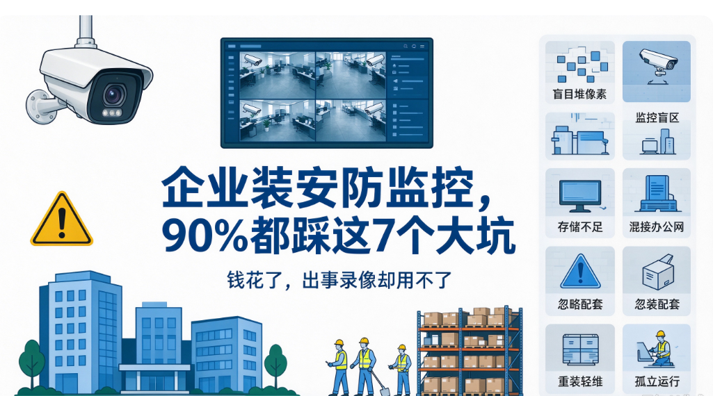 企业装安防监控,90% 都踩这 7 个大坑!钱花了,出事录像却用不了!